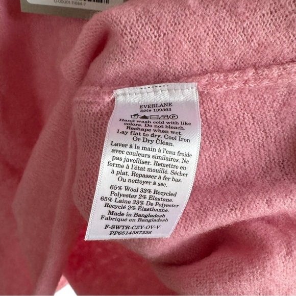 Everlane The Cozy Stretch V-neck Sweater Pullover‎ Pink XS Wool Pink Peony - Picture 4 of 5